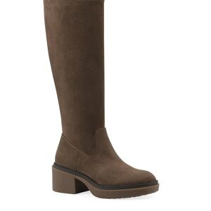 NEW White Mountain Marcella Womens Dark Taupe Tan Suede Tall Shaft Boots Size 6